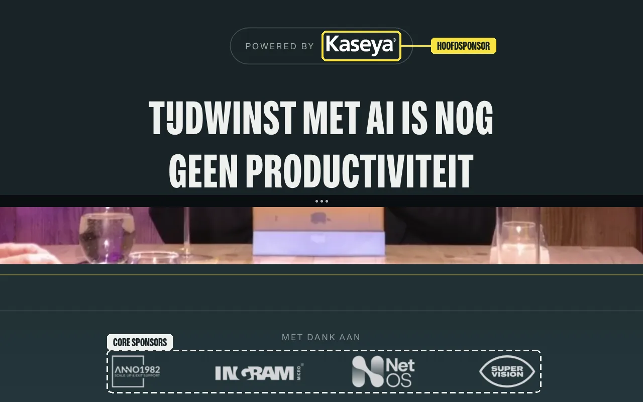 De afleveringspagina: hoofdsponsor en core sponsors