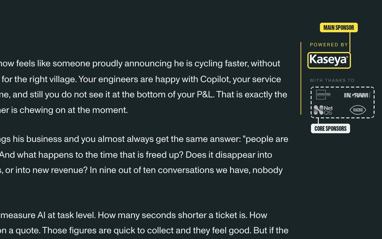 The blogs: main sponsor en core sponsors