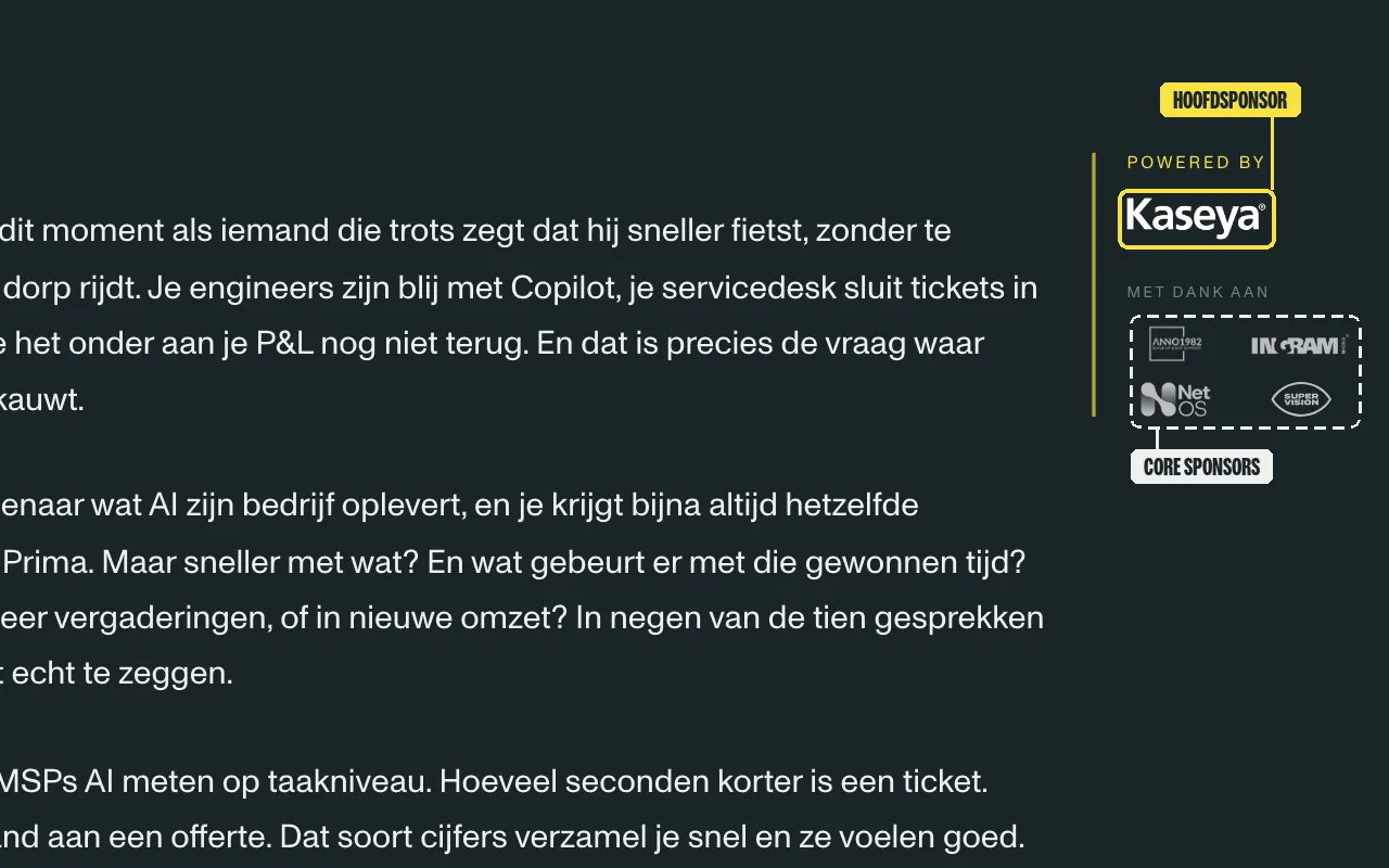 De blogs: hoofdsponsor en core sponsors