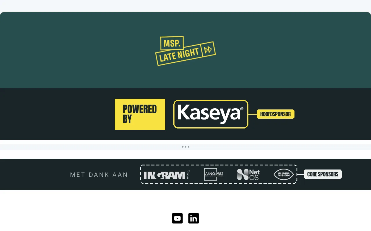 De nieuwsbrief: hoofdsponsor en core sponsors