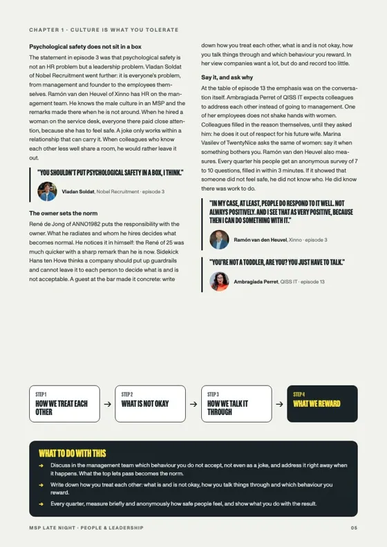 Page from the white paper People & leadership