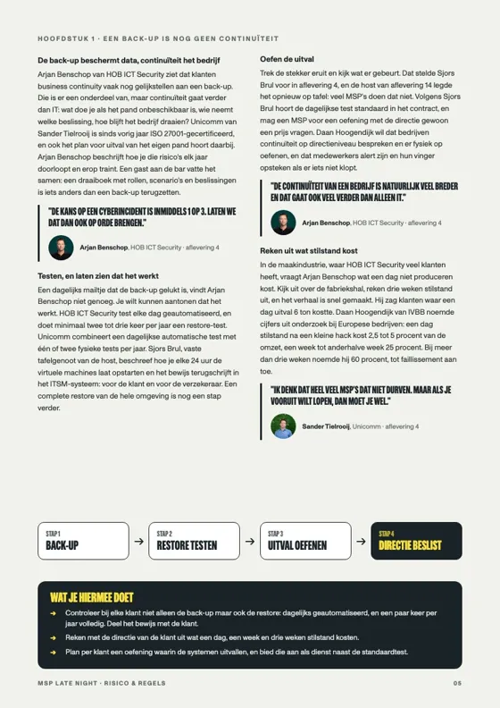 Pagina uit de white paper Risico & regels